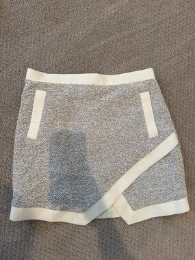 Banana Republic Gray and White Tweed Mini Skort